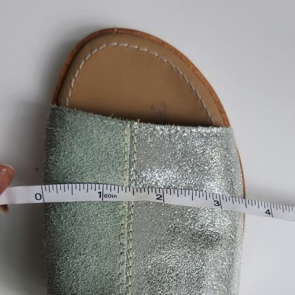 Sorel Women's Ella Block Slide Sandal Flats Suede Mint Green 8 - Picture 11 of 11